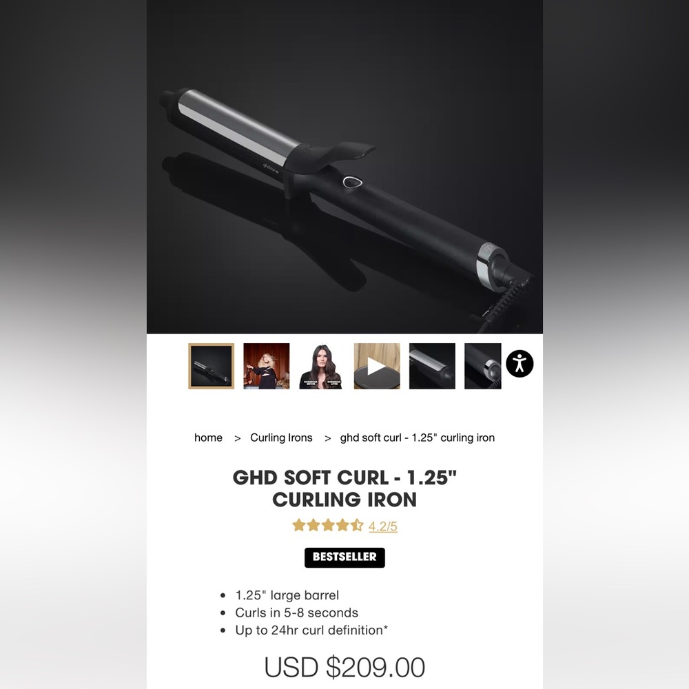 ghd Soft Curl 1.25-Inch Curling Iron